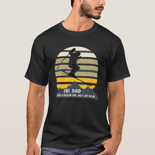 Camiseta Mens Ski Pai Engraçado Inverno Esporte Esqui Prese (Frente)