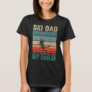 Camiseta Mens Ski Pai Montanha Esqui Inverno Esporte Neve