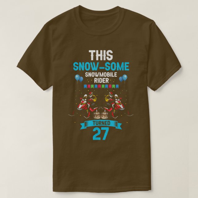 Camiseta Mens Skimobile Birthday Design para Snowmobile Win (Frente do Design)