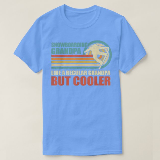 Camiseta Mens Snowboard Avô Como Um Avô Normal (Frente do Design)