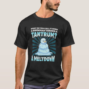 Camiseta Mens Snowman Tantrum Meldown Piadas Pais Padre