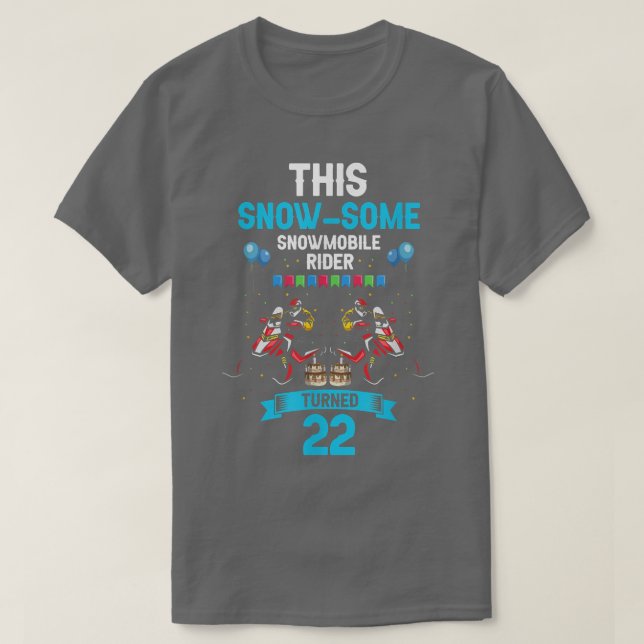 Camiseta Mens Snowmobile Riding Design e Snowmobiler Birt (Frente do Design)