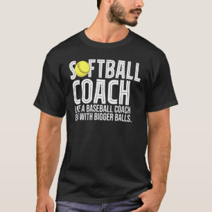 Camiseta Mens Softball Coach Como Um Treinador De Baseball 