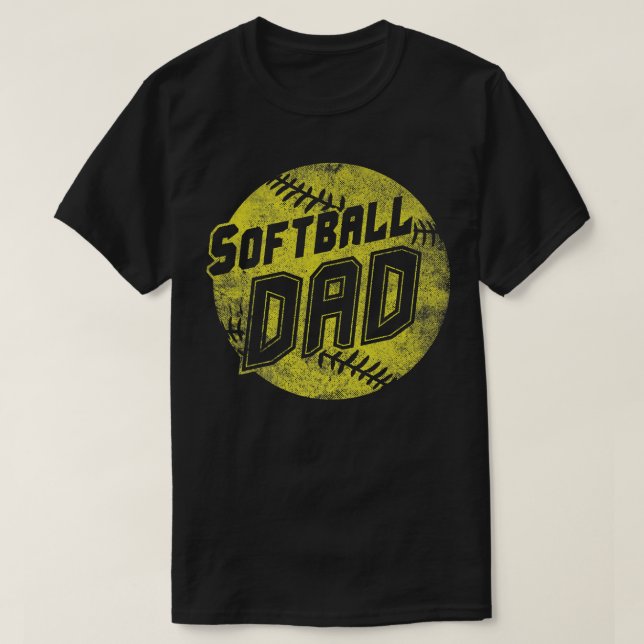 Camiseta Mens Softball Dad  Fastpitch Father's Day  (Frente do Design)