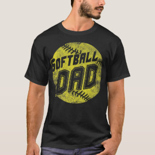 Camiseta Mens Softball Dad  Fastpitch Father's Day 