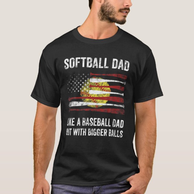 Camiseta Mens Softball Pai Maior Bolas Melhor Treinador De  (Frente)