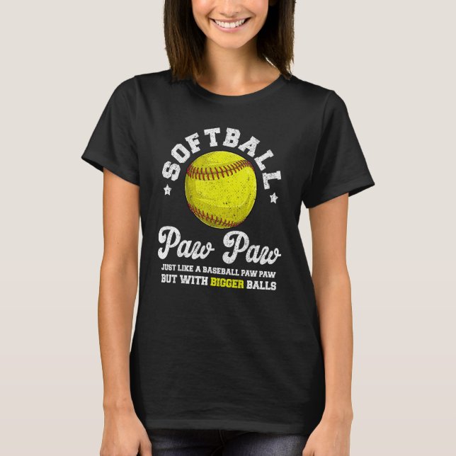 Camiseta Mens Softball Paw Paw Like Baseball But With Bigge (Frente)