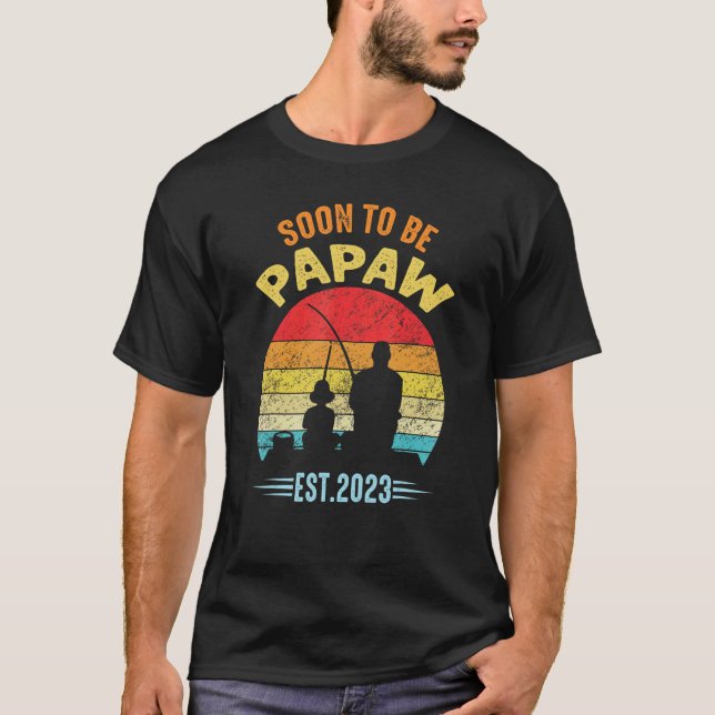 Camiseta Mens Soon To Be Papaw 2023  for new Dad (Frente)