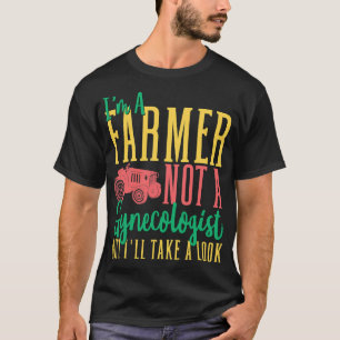 Camiseta Mens Sou Um Agricultor Não Um Ginecologista, Mas T