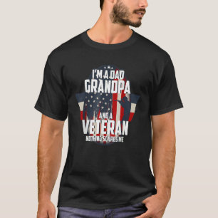 Camiseta Mens Sou Um Avô Pai E Um Veterano Nada De Cicatriz