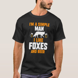 Camiseta Mens Sou Um Homem Simples Eu Gosto De Raposas E Ce