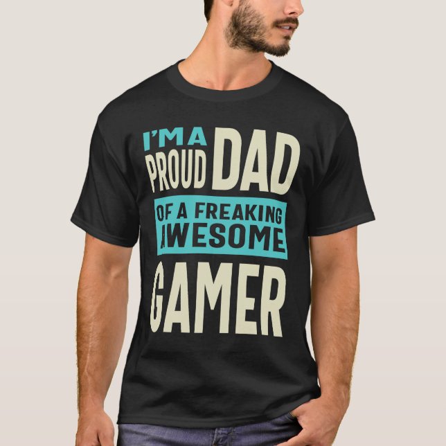 Camiseta Mens, sou um Pai Orgulhoso de um Jogador Incrível (Frente)