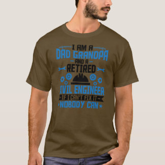 Camiseta Mens, sou um Pai Vovô Engenheiro Civil Aposentado