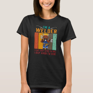 Camiseta Mens, sou um soldador, não paro quando estou cansa