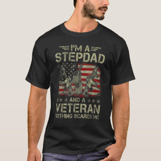 Camiseta Mens, sou um Stepdad e um Veterano, nada me assust