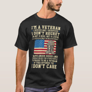 Camiseta Mens, sou um Veterano. Não me arrependo de ter rai