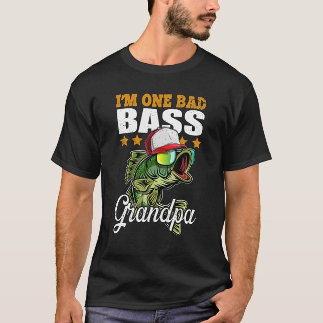 Camiseta Mens, sou um vovô mal-assado, padre de pesca. (Frente)