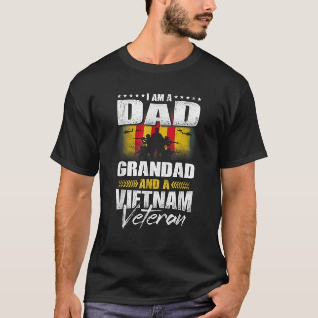Camiseta Mens, sou um vovô Pai e um pai veterano do Vietnã (Frente)