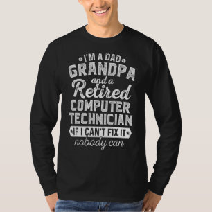 Camiseta Mens, sou um vovô Pai e um técnico de informática