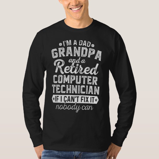 Camiseta Mens, sou um vovô Pai e um técnico de informática  (Frente)