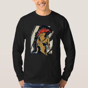 Camiseta Mens Spartan Gladiator Helmet Grega Sparta Soldi