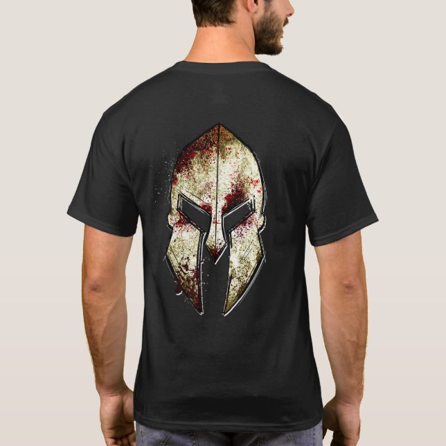 Camiseta Mens Spartan Helmet Gregor Gladiator Warrior I Leo (Verso)