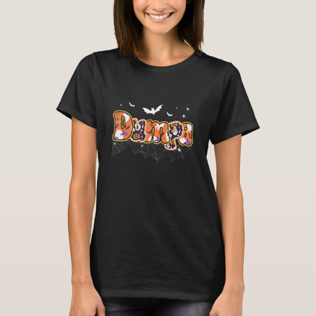 Camiseta Mens Spooky Dumpa Halloween Matching Group Pai Gra (Frente)