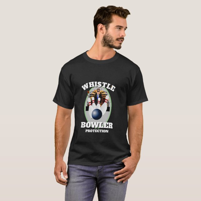 Camiseta Mens Sports Boliche SHIRT Engraçado WHISTBOWLER (Frente Completa)