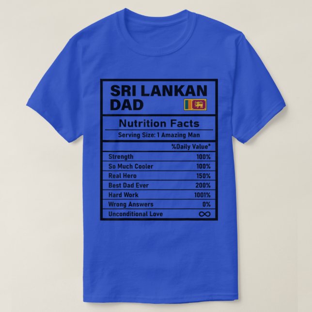 Camiseta Mens Sri Lankan Dad Nutrition Facts Father's Day N (Frente do Design)