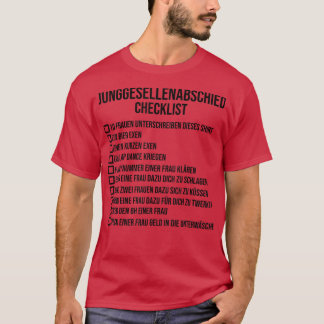 Camiseta Mens Stag Night ChecklistGroom