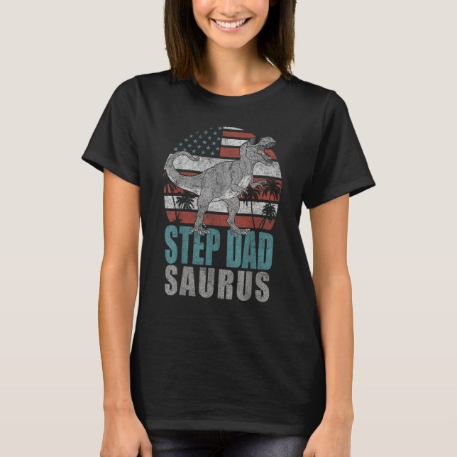 Camiseta Mens Step Dadsaurus Rex Dinosaur Step Dad Saurus A (Frente)