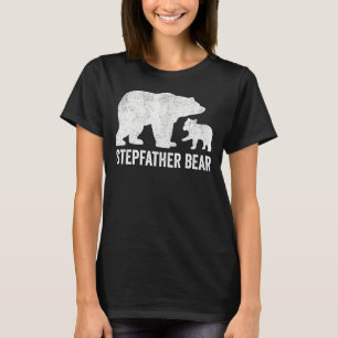 Camiseta Mens Stepdad Bear Dia de os pais Engraçado Cub Kid