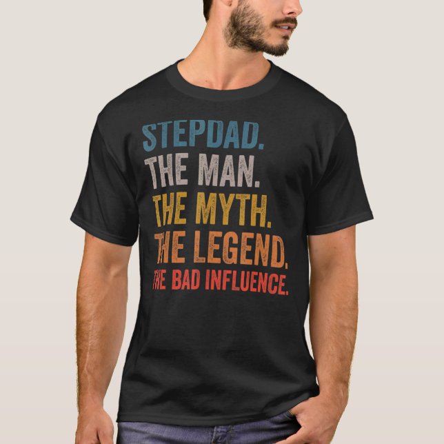 Camiseta Mens Stepdad O Homem A Lenda A Má I (Frente)