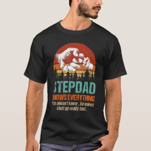 Camiseta Mens Stepdad Sabe Tudo Mais Gordo Da Família Bump
