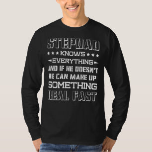 Camiseta Mens Stepdad Sabe Tudo O Pai Pai Pai Pai Fi