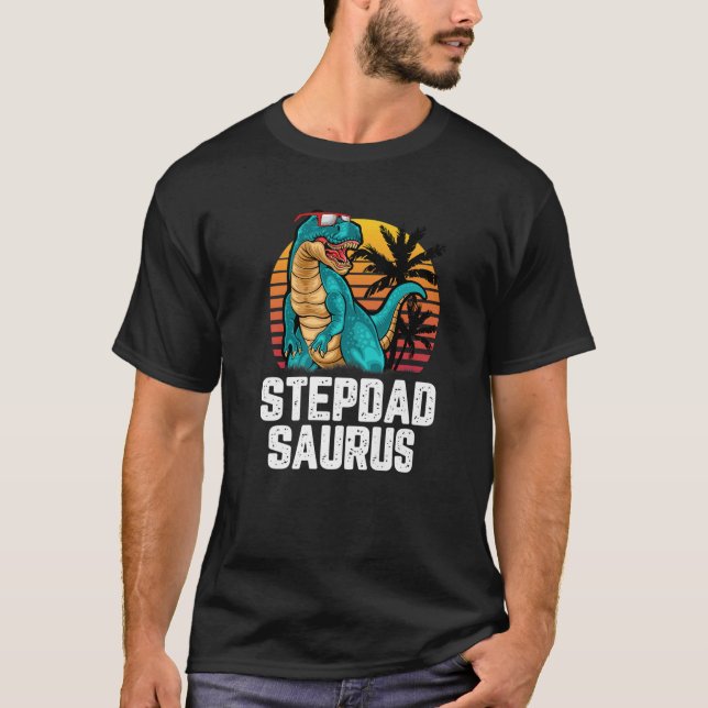 Camiseta Mens Stepdad Saurus Dinosaur Funny Stepdadsaurus R (Frente)