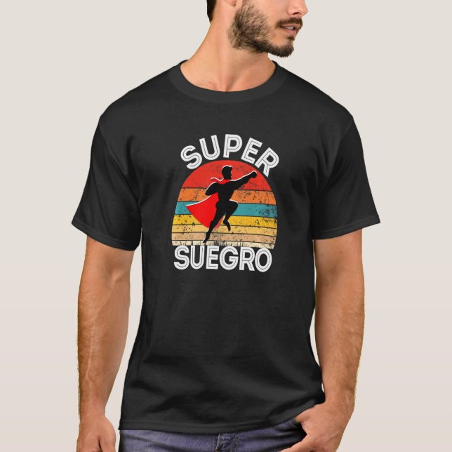 Camiseta Mens Super Suegro Pai Espanhol De Direito Com (Frente)