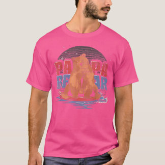 Camiseta Mens Surfing Bear Family Dad Cute Animal Daddy Pap