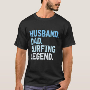 Camiseta Mens Surfing Pai Marido Pai Surfar Legenda Faes