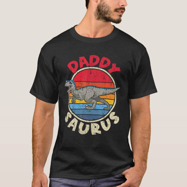 Camiseta Mens Surus Pai I Velociraptor I - Correspondência  (Frente)