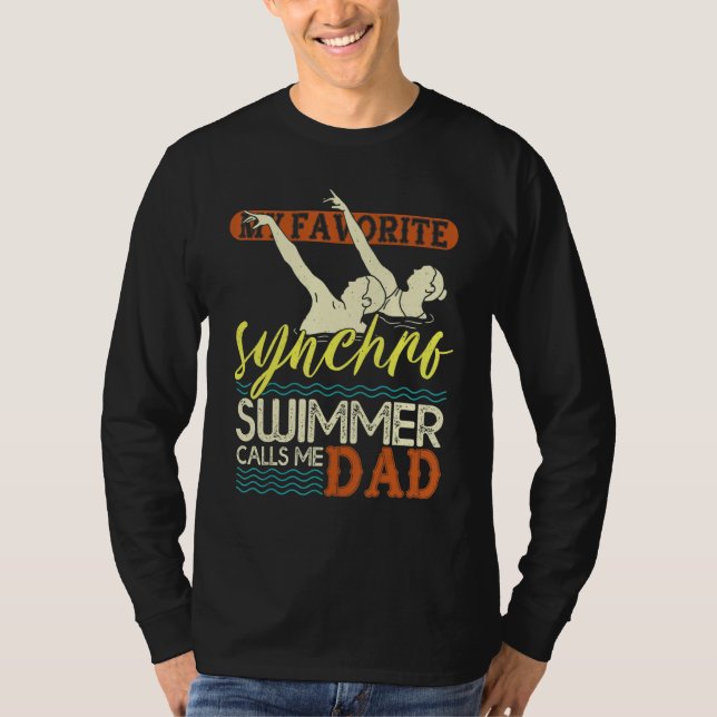 Camiseta Mens Synchronized Swimming Dad Favorite Synchro Sw (Frente)