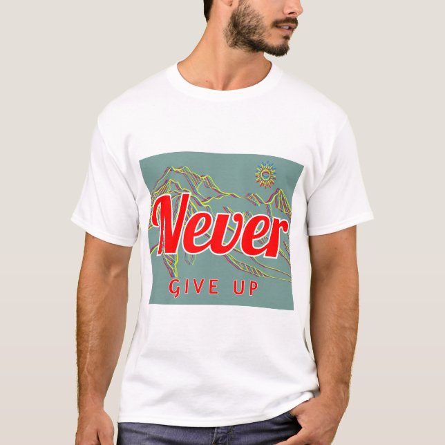 Camiseta Mens T-shirt - Nunca Desistir (Frente)