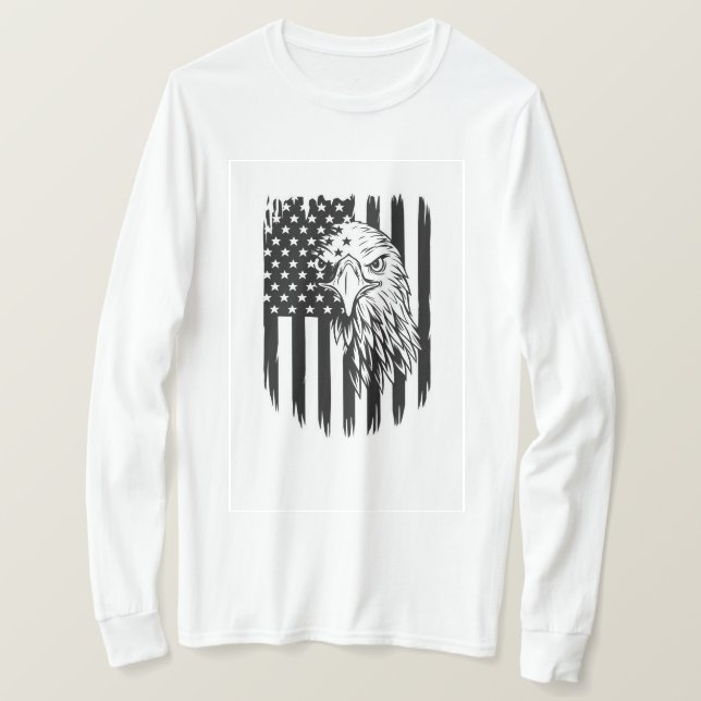 Camiseta Men's t-shirts  with Eagle print  (Frente do Design)