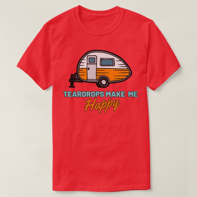 Camiseta Mens Teardrop Camper Acessórios Laranja Teardrop T (Frente do Design)