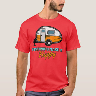 Camiseta Mens Teardrop Camper Acessórios Laranja Teardrop T