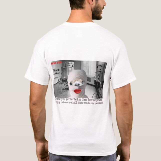 Camiseta mens tee, alpaca no aniversário feliz da unidade d (Verso)