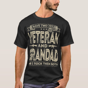 Camiseta Mens, tenho dois títulos Veterano e vovô Engraçado