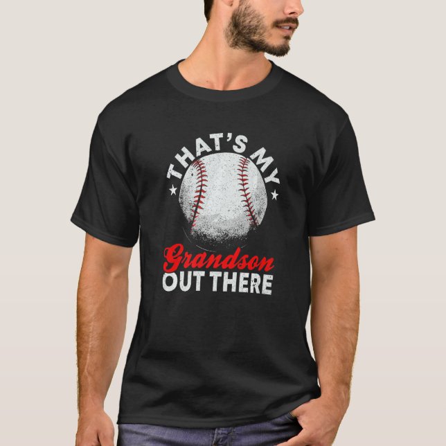 Camiseta Mens That's My Grandson Out There Baseball Grandpa (Frente)