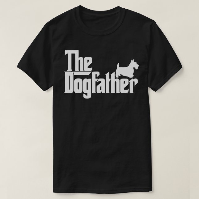 Camiseta Mens The Dogdad Scottish Terrier Dog Padre Pai (Frente do Design)