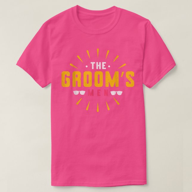 Camiseta Mens The Grooms Men Engagement Bachelor Party Groo (Frente do Design)